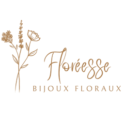 logo floréesse - Bijou floral fait main avec fleurs séchées, collier délicat et naturel, design unique